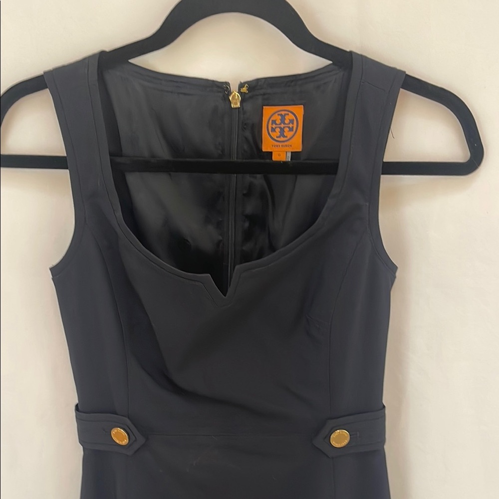 Tory Burch Navy Dress with Gold Accents - Picture 2 of 9